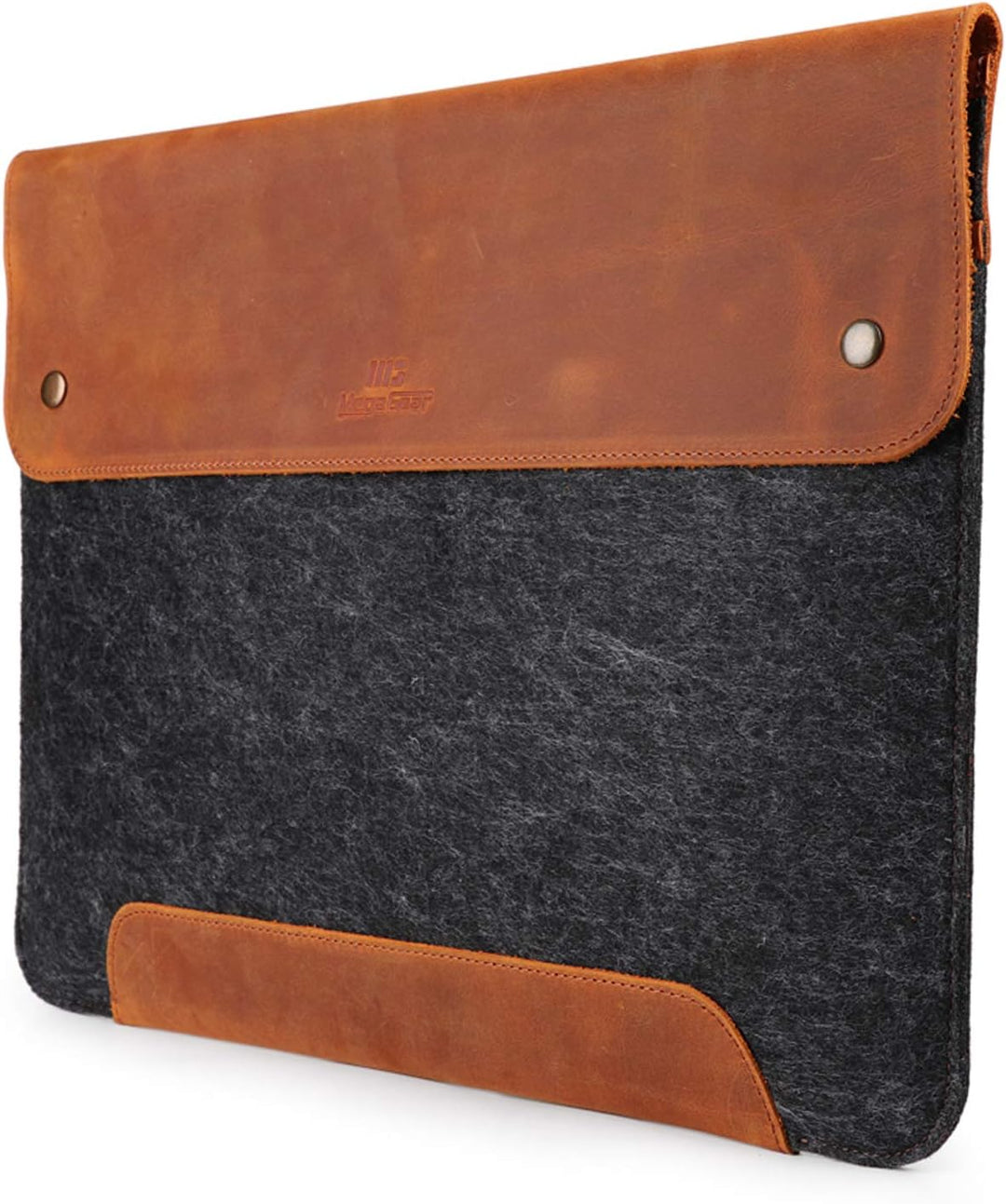 MegaGear MacBook-Tasche aus echtem Leder und Fleece,Laptop-Hülle für MacBook Pro und MacBook Air,14