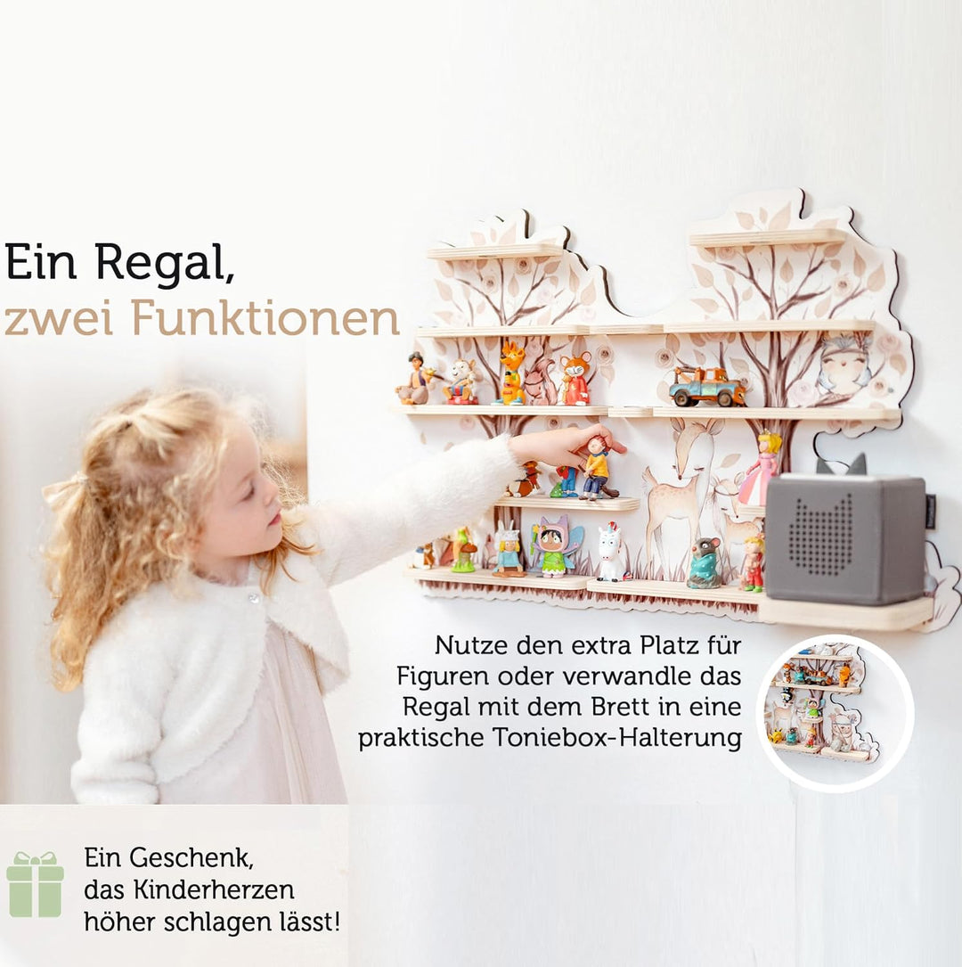 Farbklecks-Collection Musikboxregal Tierische Freunde 2, Wandregal für bis zu 50 Hörfiguren, Masse 6