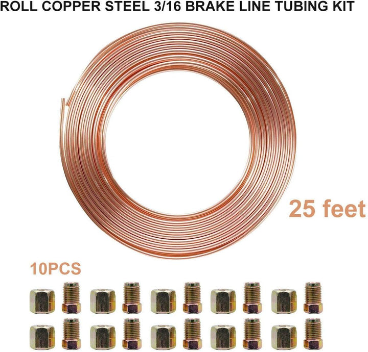 Cupro Nickel Kupfer Bremsschlauch, 3/16 Zoll Riloer Rigid Tube mit Anschlüssen mit 20 männlichen und