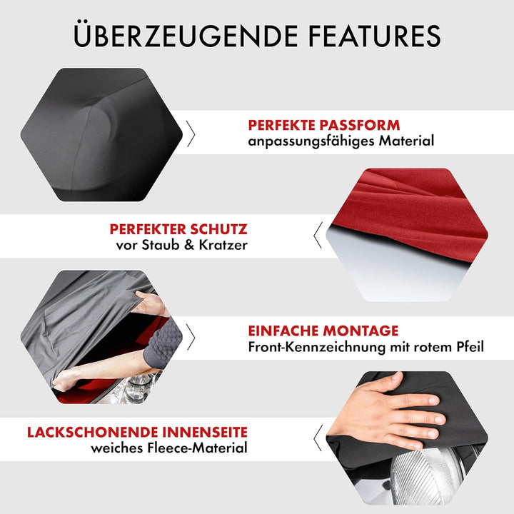 WALSER Premium Abdeckung Auto Indoor Stretch Plus Qualitätssieger Sehr Gut* Autoabdeckung Winter Aut