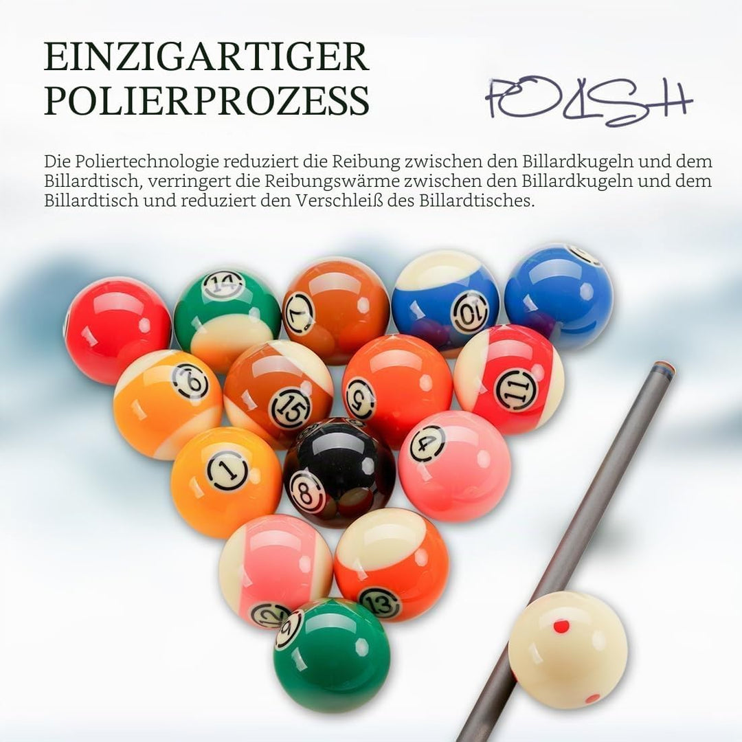 KONLLEN Phenolic Resin Billiard Balls Set 2-1/4'' Regulation Size Tournament Pool Balls Set Pool Tab
