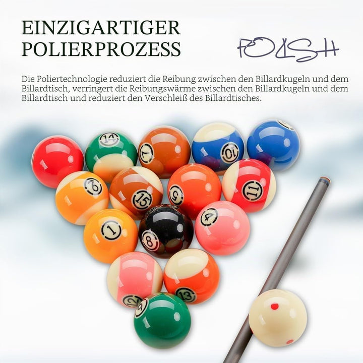 KONLLEN Phenolic Resin Billiard Balls Set 2-1/4'' Regulation Size Tournament Pool Balls Set Pool Tab