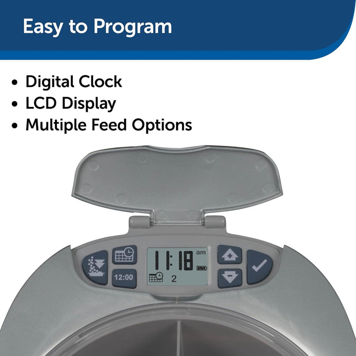 PetSafe Programmierbarer Tierfutterspender für 6 Mahlzeiten, automatischer Futterspender für Hunde u