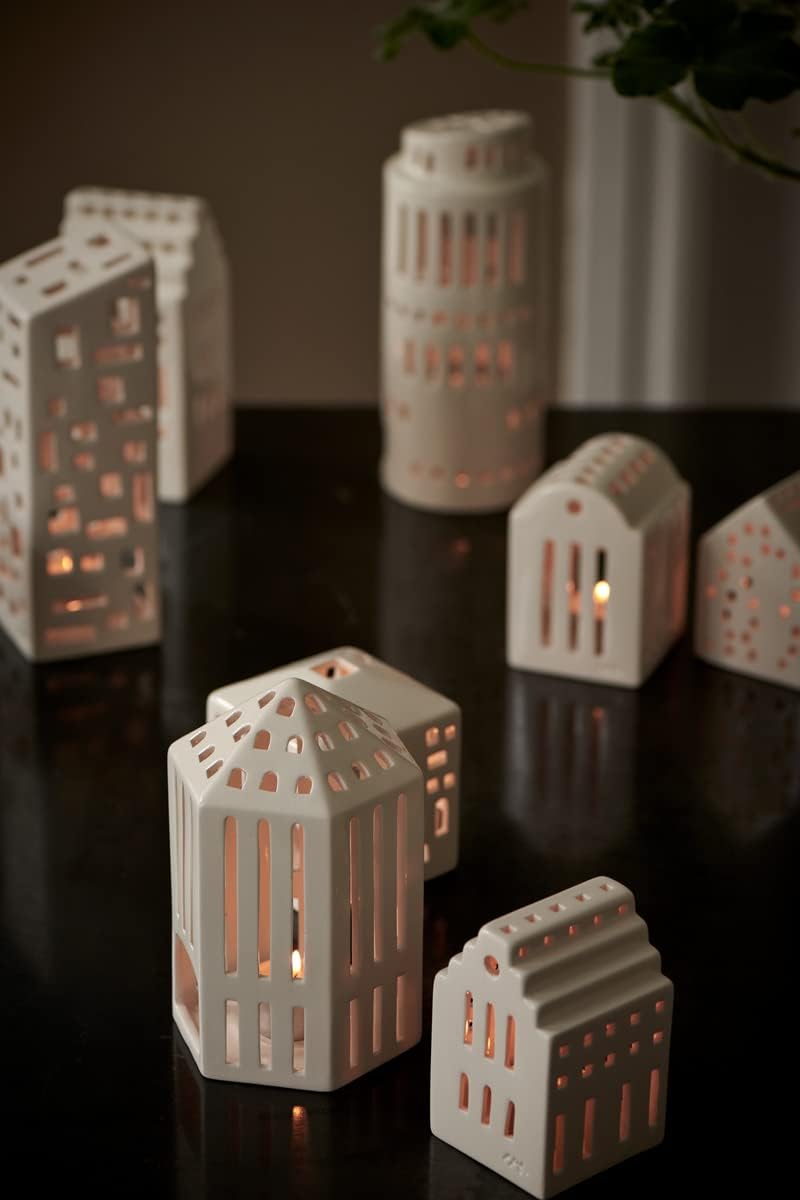 Kähler Lichthaus Manor Urbania Sammlerobjekt dänisches Design, Weiss 17 x 8 cm Weiss, 17 x 8 cm Weis