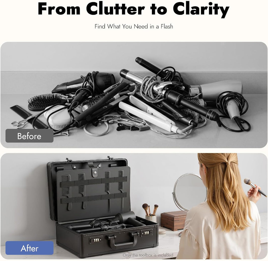 Friseurkoffer Friseursalon Koffer Tragbarer Barber Case Stylist Werkzeugkasten mit Sicherheitsschlos