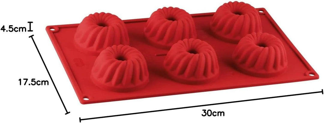 Dr. Oetker 1270 Mini Gugelhupfform 6-er Silikon Flexxibel, Gugelhupf Backform, für süsse Mini-Gugelh