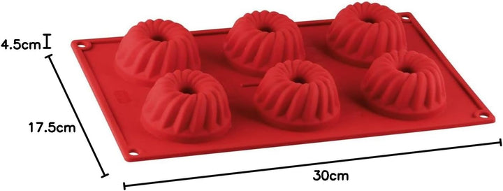 Dr. Oetker 1270 Mini Gugelhupfform 6-er Silikon Flexxibel, Gugelhupf Backform, für süsse Mini-Gugelh