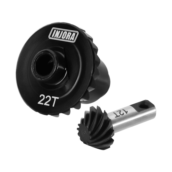 INJORA 12/22T Overdrive Stirnrad Getriebe Vorderseite Hinten Achsen Stahl Legierung für TRX4M Upgrad