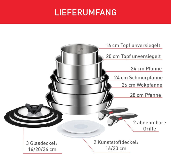 Tefal Ingenio Preference On Topf- & Pfannenset 13-teilig Topf- & Pfannenset 13-tlg, Topf- & Pfannens