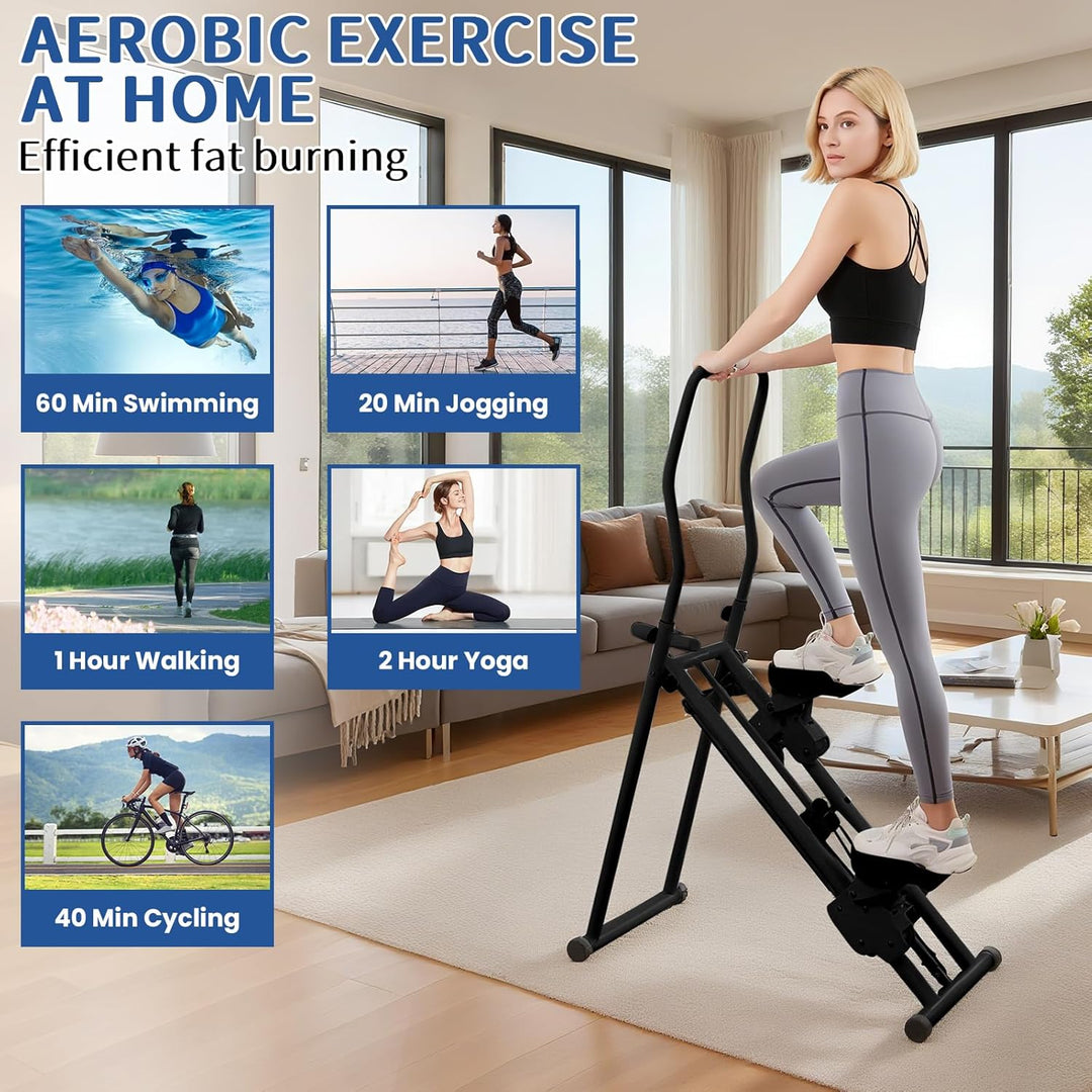 Stair Stepper für Home Gym Übung, Compact Folding Cardio Übung Climber, Verstellbare Lenker & Pedale