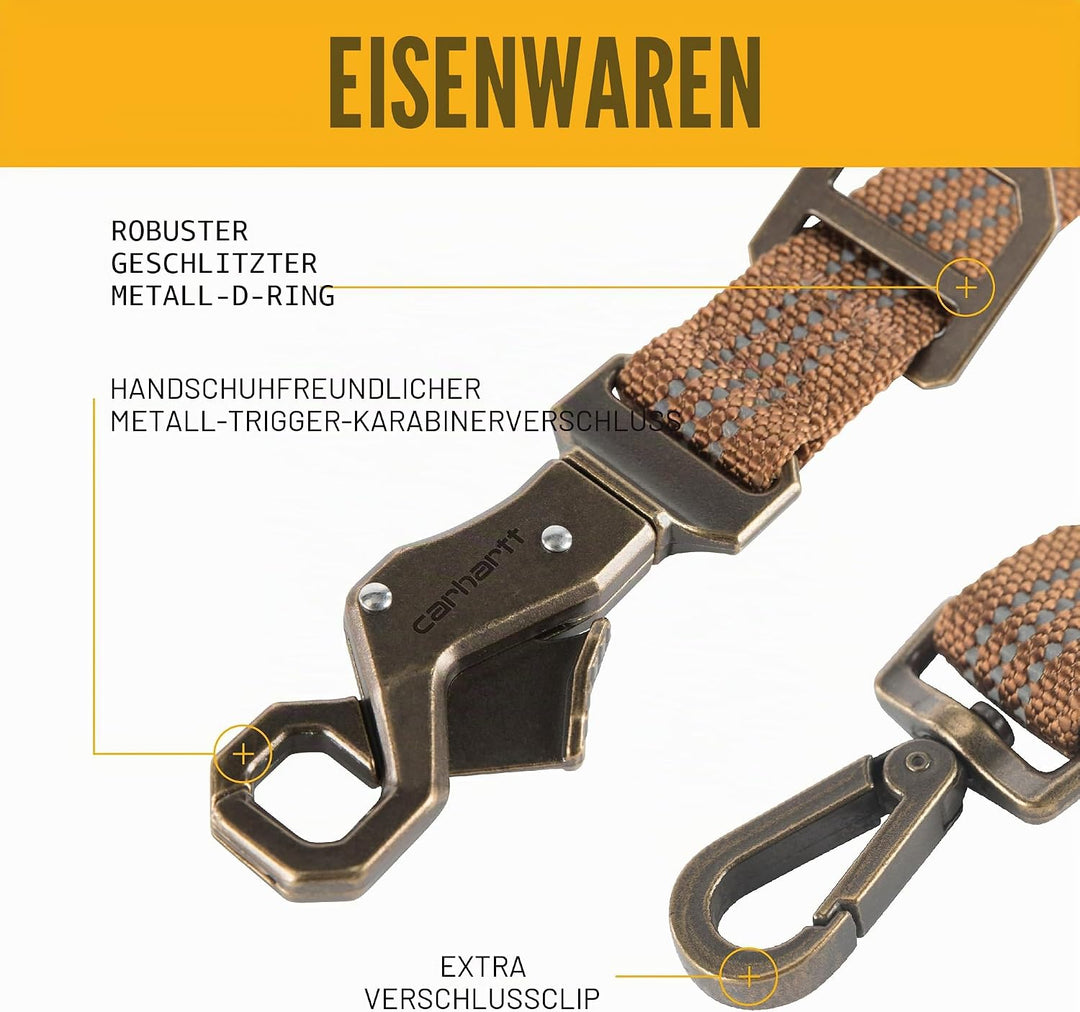 Carhartt Hunde Leine Tradesman, Schwarz, L, P000346822 Schwarz/Messing gebürstet L, Schwarz/Messing