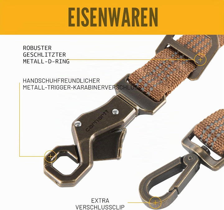 Carhartt Hunde Leine Tradesman, Schwarz, L, P000346822 Schwarz/Messing gebürstet L, Schwarz/Messing