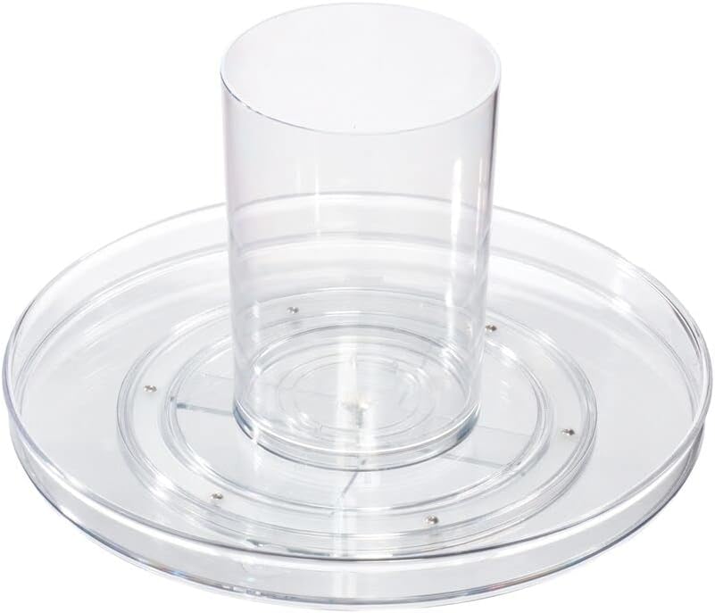 iDesign The Sarah Tanno Collection Lazy Susan Kosmetik-Organizer mit abnehmbarem Becher, 27,9 cm, tr