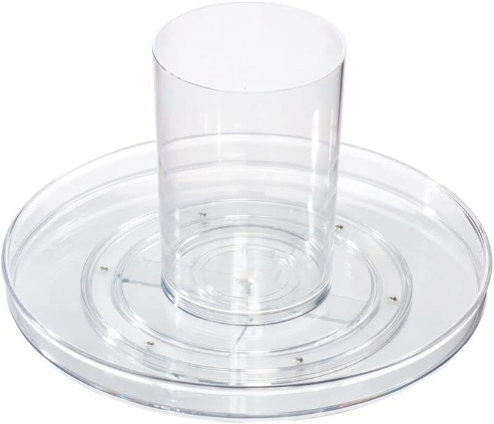 iDesign The Sarah Tanno Collection Lazy Susan Kosmetik-Organizer mit abnehmbarem Becher, 27,9 cm, tr