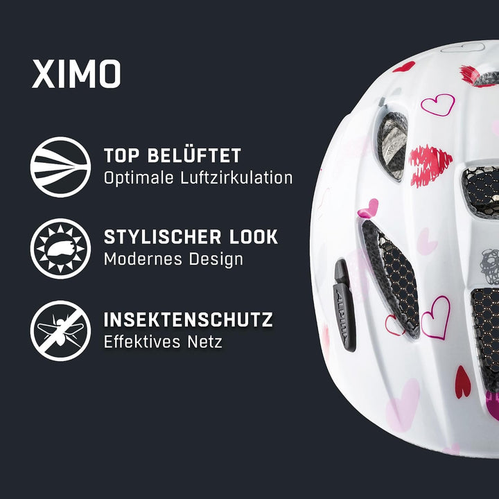 ALPINA XIMO - Leichter, Sicherer &amp; Bruchfester Fahrradhelm Mit Optionalen LED-Licht Für Kinder white