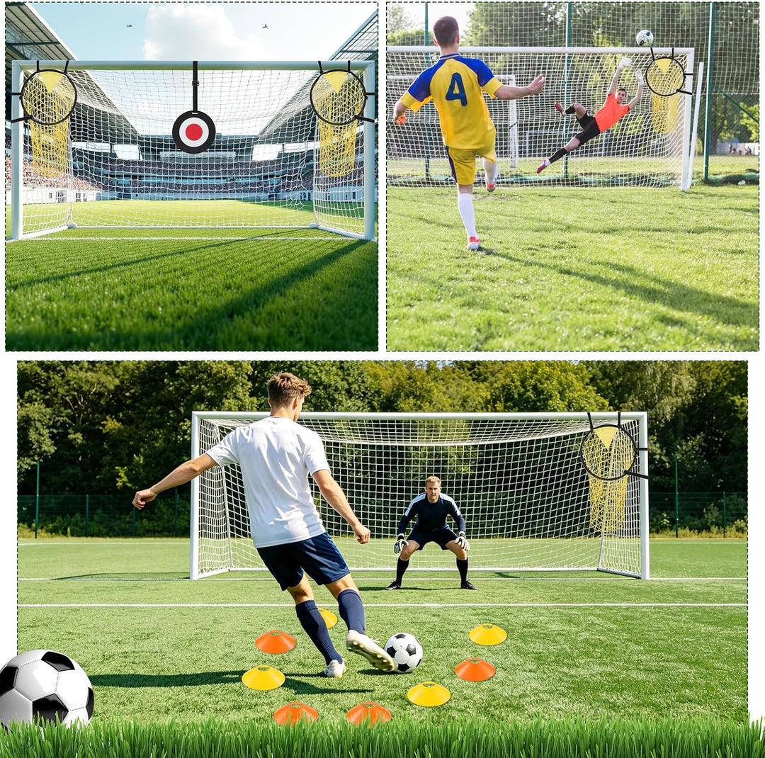 Fussballtor Zielnetz mit Rahmen Fussball Trainingszubehör 13 Stück