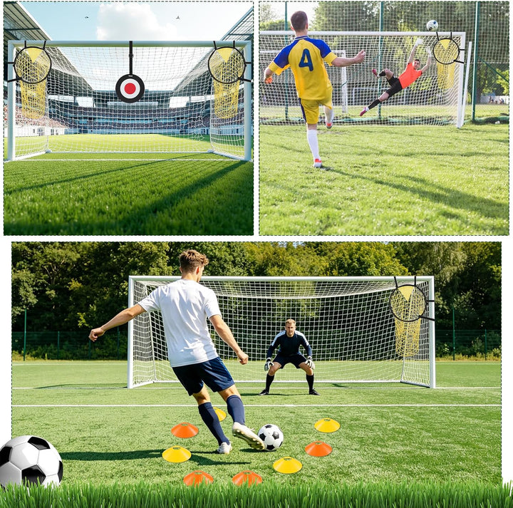 Fussballtor Zielnetz mit Rahmen Fussball Trainingszubehör 13 Stück