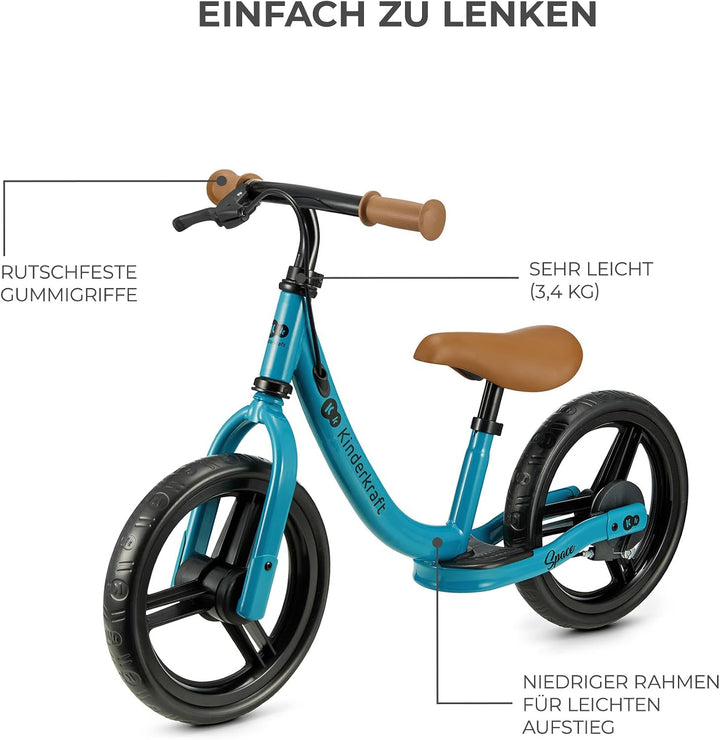 Kinderkraft SPACE2 Laufrad, Lernlaufrad, Kinderlaufrad, Höhenverstellbarer Sattel, 12 Zoll Räder, Me
