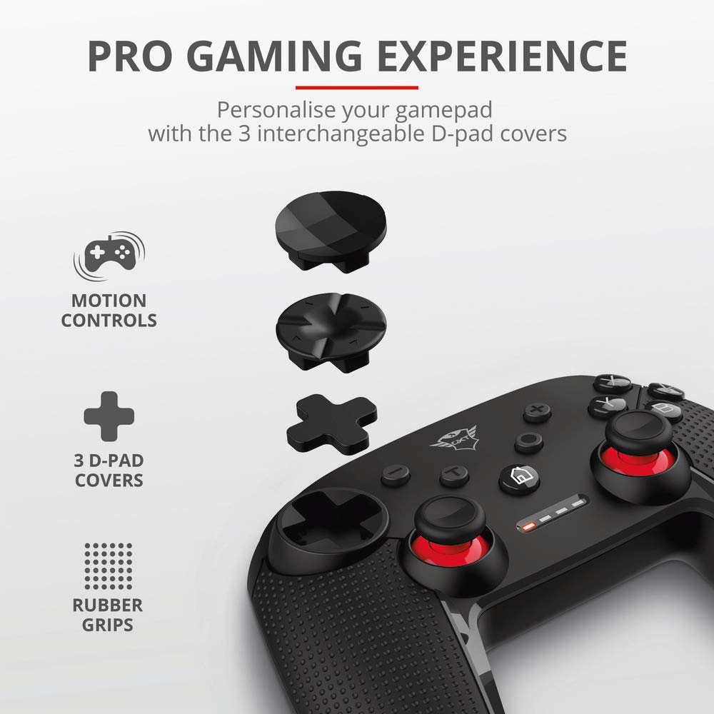 Trust Gaming GXT 1230 Muta PC &amp; Nintendo Switch Controller Kabellos, Aufladbare Batterie, Bluetooth/
