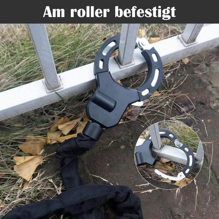 E Scooter Schloss, Handschellenschloss, Schloss für E Scooter mit Schlüssel & Gummi-Lock-Hülse, für