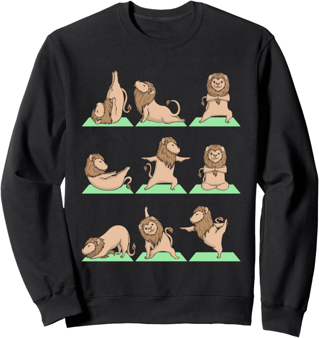 Lion Yoga Pose Zen Cute Workout Exercise Yogi Funny Sweatshirt