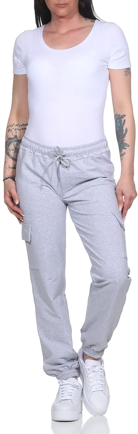 ZARMEXX Damen Baumwoll Freizeithose Cargohose Jogginghose Sport Jogger Ladies Pants mit elastischem