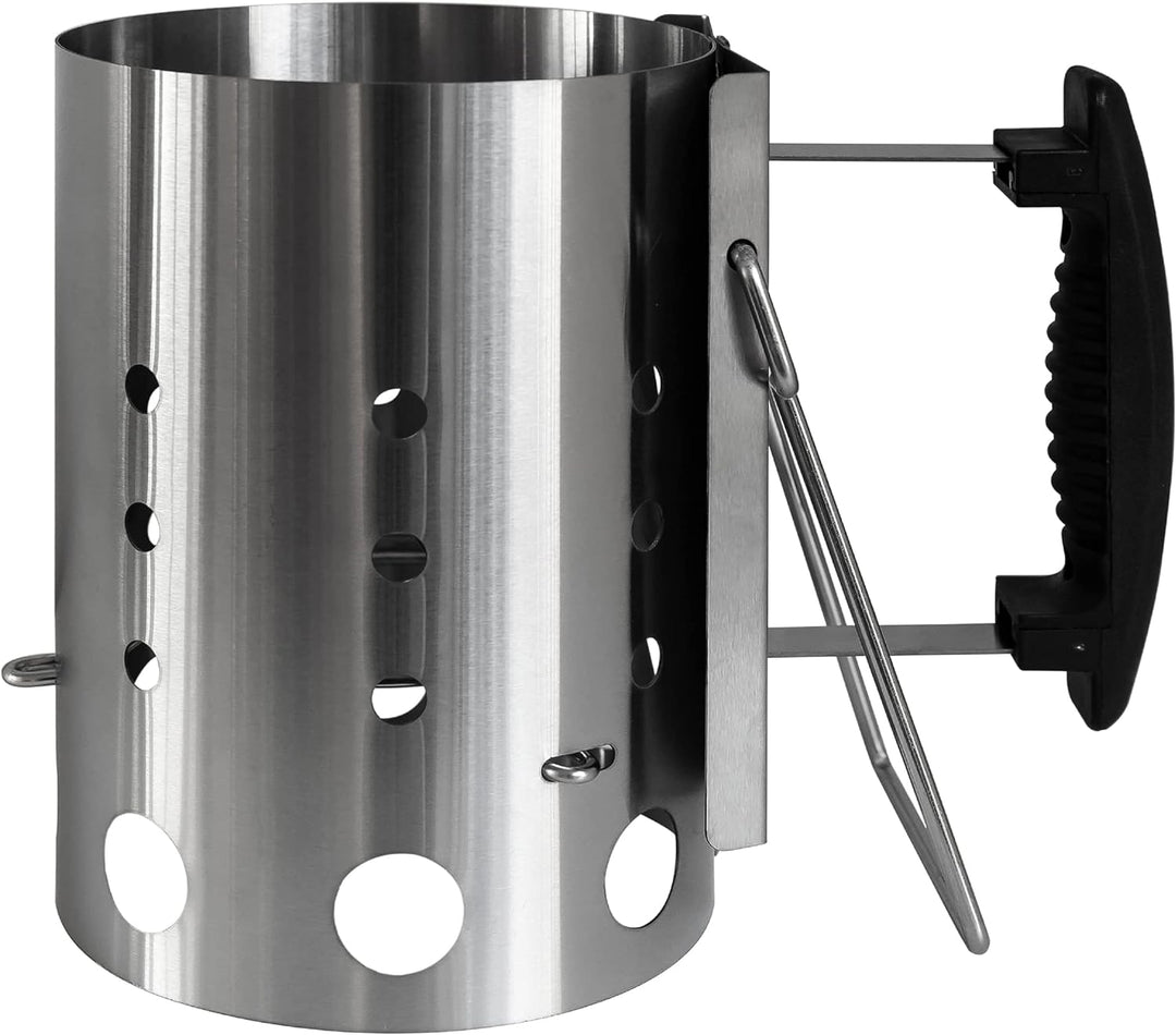 George Foreman Holzkohle-Starter, 14 cm Durchmesser, tragbarer Grill, Kohlebrenner, leicht und langl