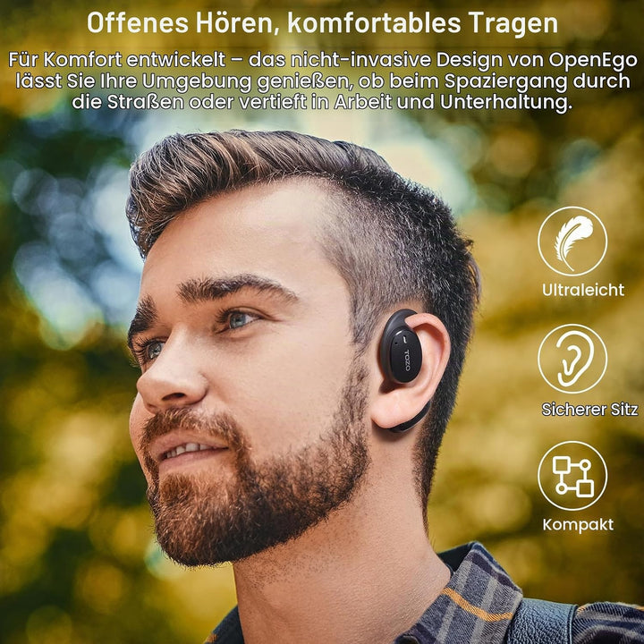 TOZO OpenEgo Open Ear Kopfhörer 5.3 Bluetooth Kopfhörer Sport mit Ohrbügel,Kopfhörer Kabellos Blueto