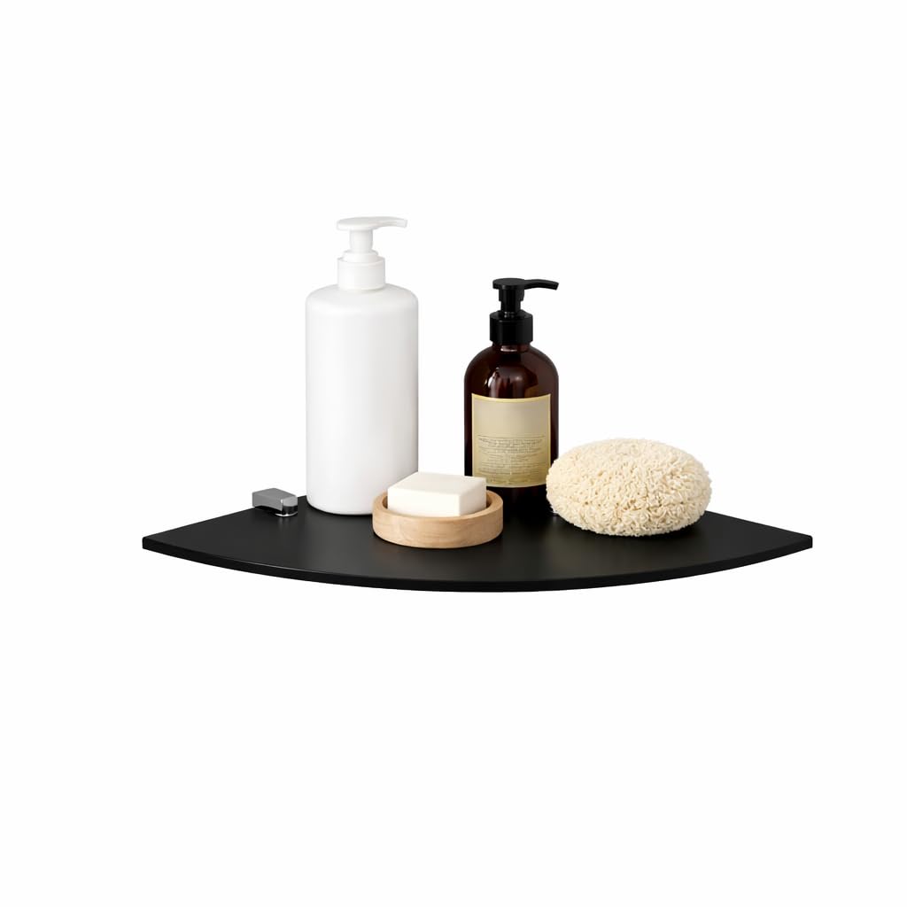 Euro Tische Glas Eckregal 35x35cm, Wandregal für Badezimmer, Duschregal Bad, Glas Badregal mit 6mm E