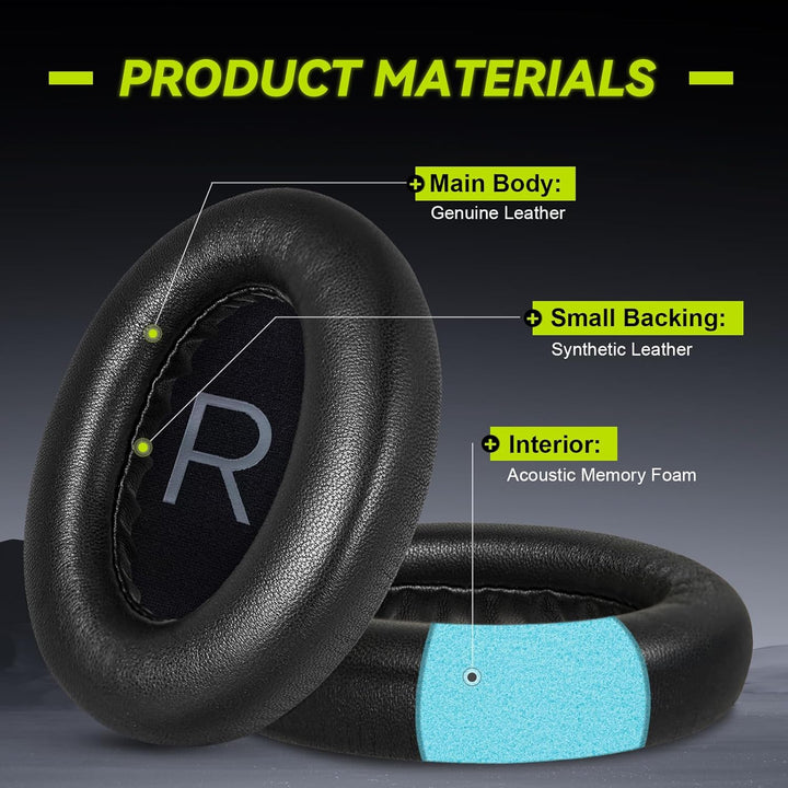 Ersatz Ohrpolster für Bose NC700 / 700 Noise Cancelling Kopfhörer, Aurivor Lammfell-Leder Ohrkissen-