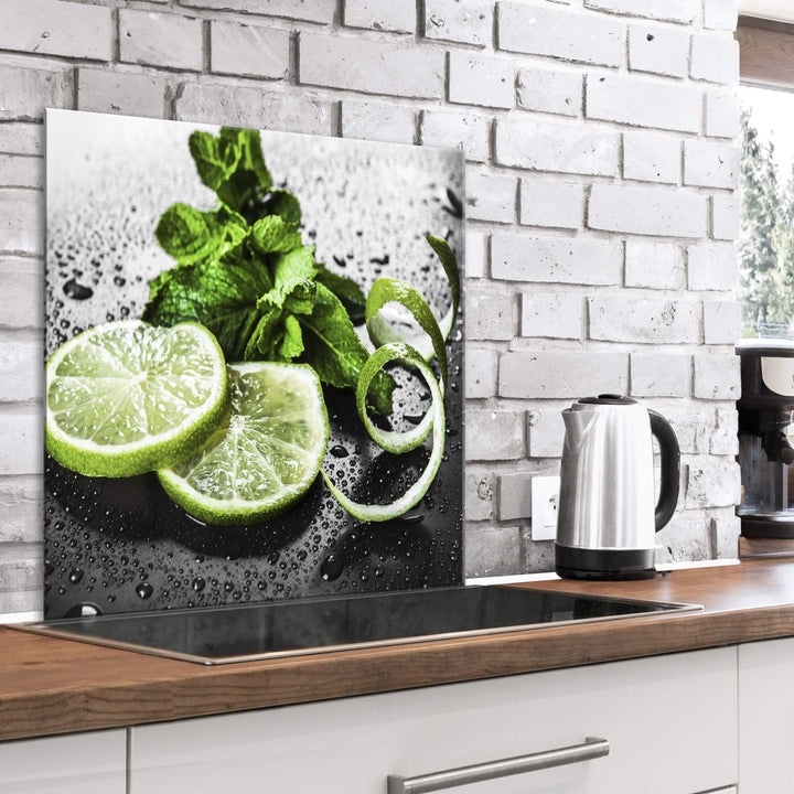 murando Spritzschutz Glas für Küche 60x60 cm Küchenrückwand Küchenspritzschutz Fliesenschutz Glasbil