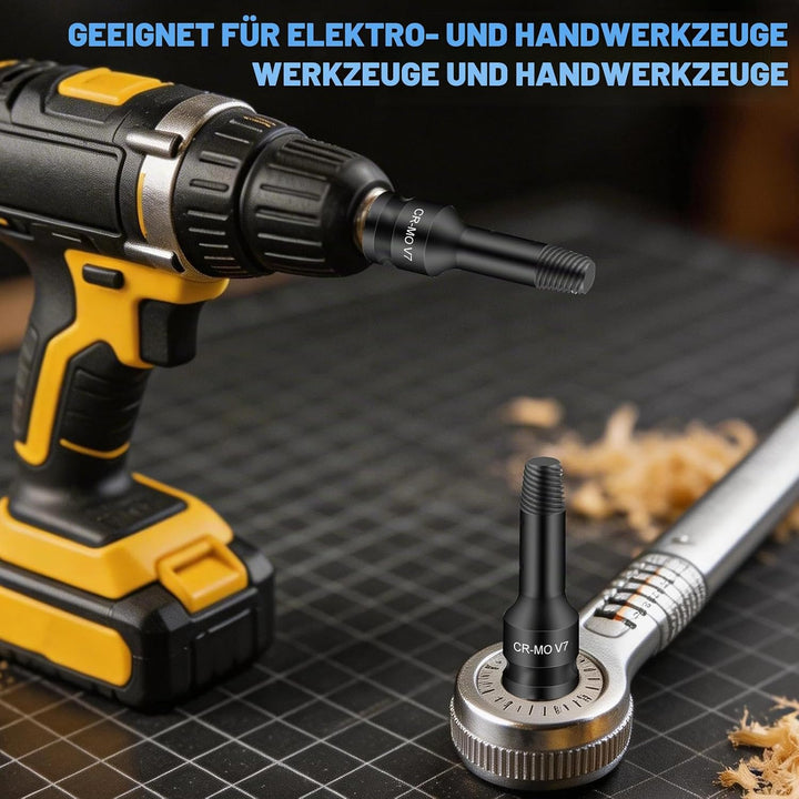 7 Stück Schraubenausdreher Set Profi, 12,5 Mm 1/2 Zoll Vierkantkopf Beschädigter Schraubenauszieher