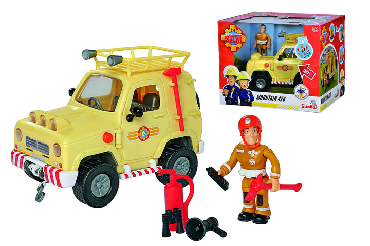 Simba - Feuerwehrmann Sam, Bergfahrzeug 4x4, 109252511038, 3 Jahre, 15 cm, mit Licht und Sound