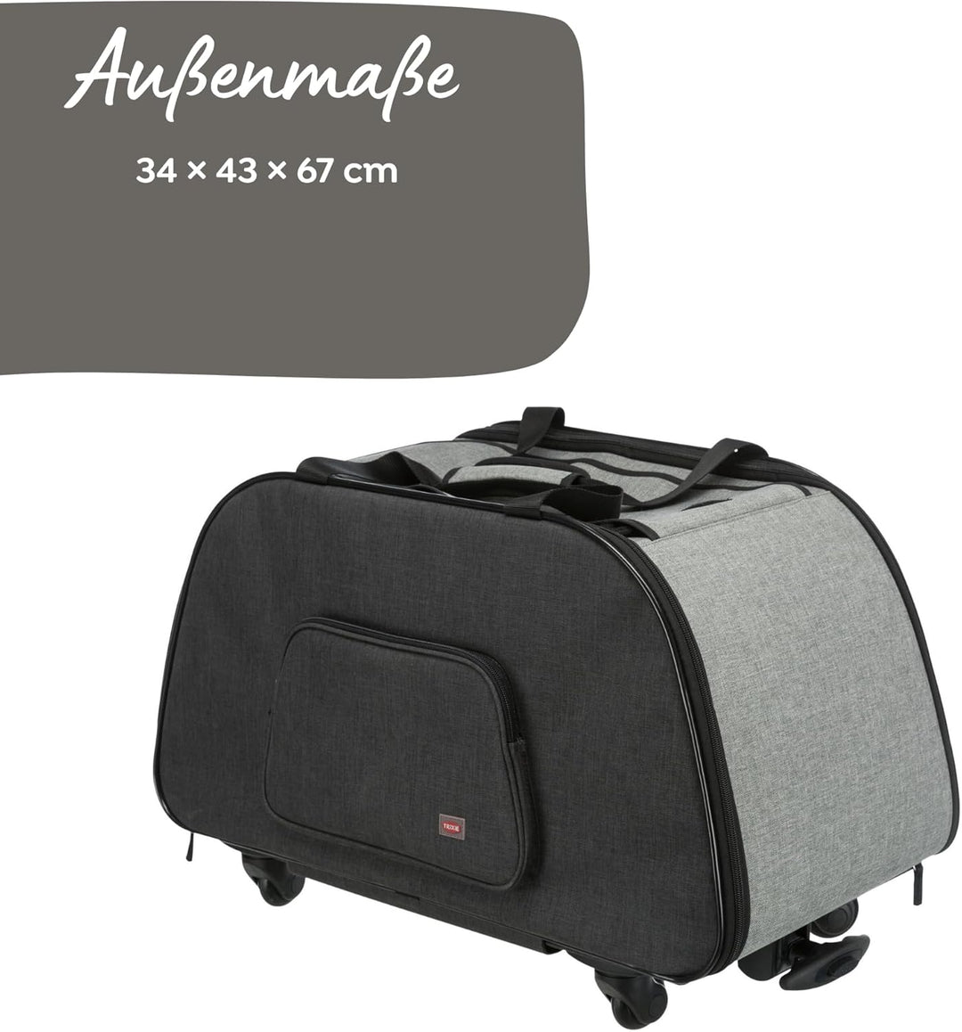 Trixie 28949 Trolley, 34 × 43 × 67 cm, schwarz/grau L 67 x B 34 x H 43 cm, L 67 x B 34 x H 43 cm