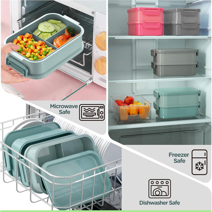 WayEee Lunchbox Erwachsene 2130ml Gross Volumen Bento Box Auslaufsicher Brotdose Erwachsene BPA Frei