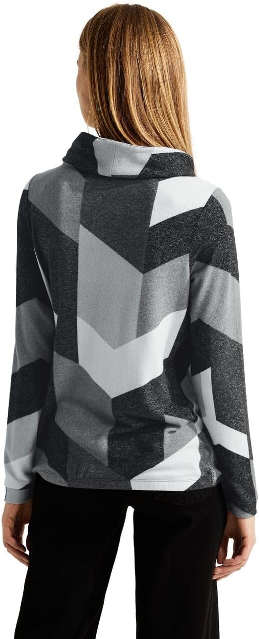 Cecil Damen Langarmshirt, Black Melange