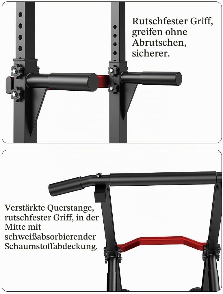 EASY BIG Power Tower Dip Station Pull Up Bar - Mehrzweck-Heimtrainingsgerät mit Verstellbarer Höhe u