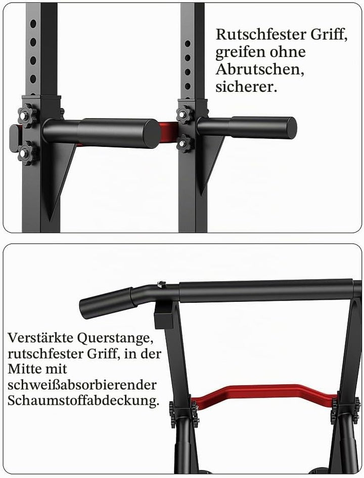 EASY BIG Power Tower Dip Station Pull Up Bar - Mehrzweck-Heimtrainingsgerät mit Verstellbarer Höhe u
