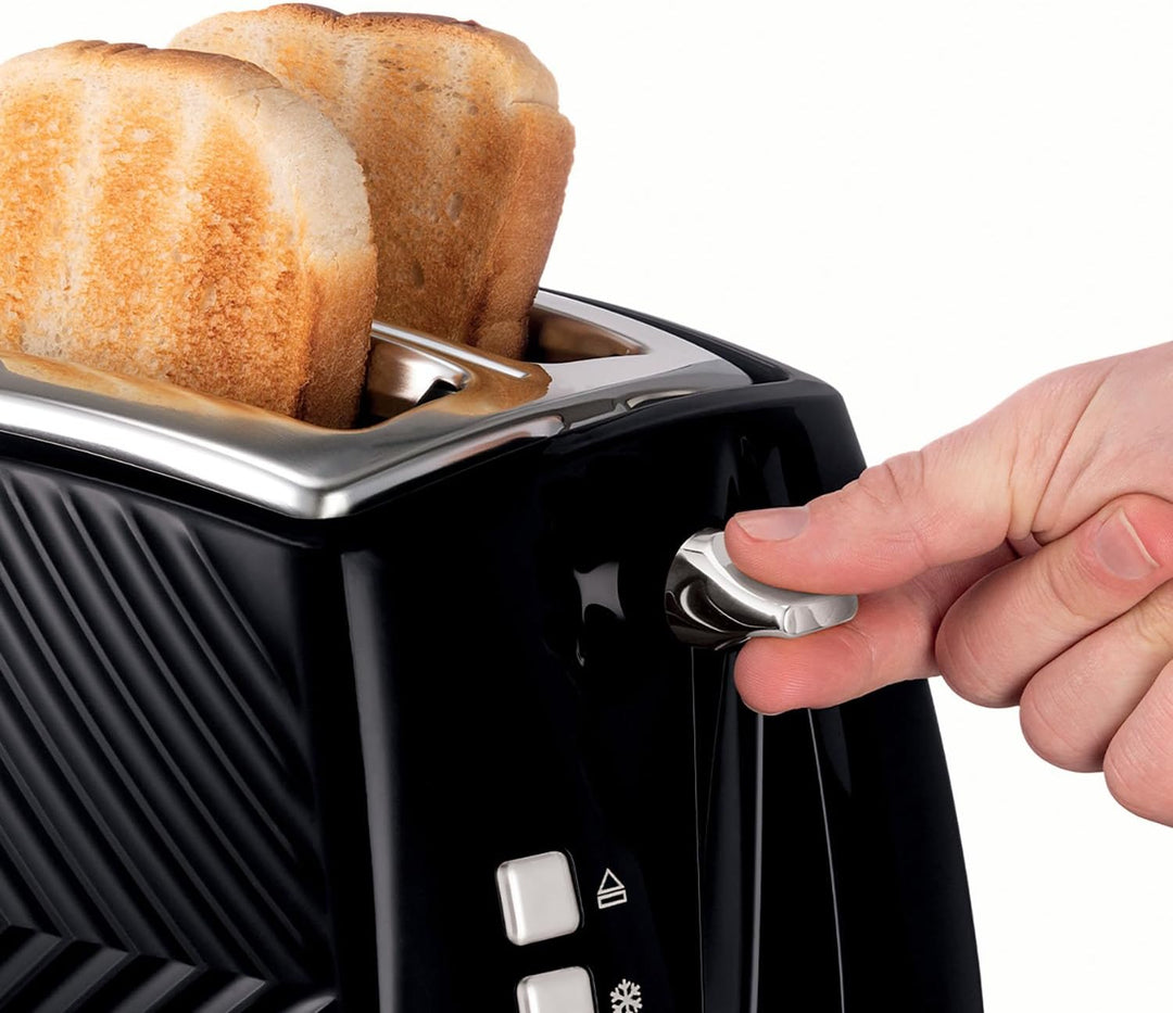 Russell Hobbs 26394 Strukturierter 2-Scheiben-Toaster im 3D-Touch-Design mit Einfrier-, Annullierung