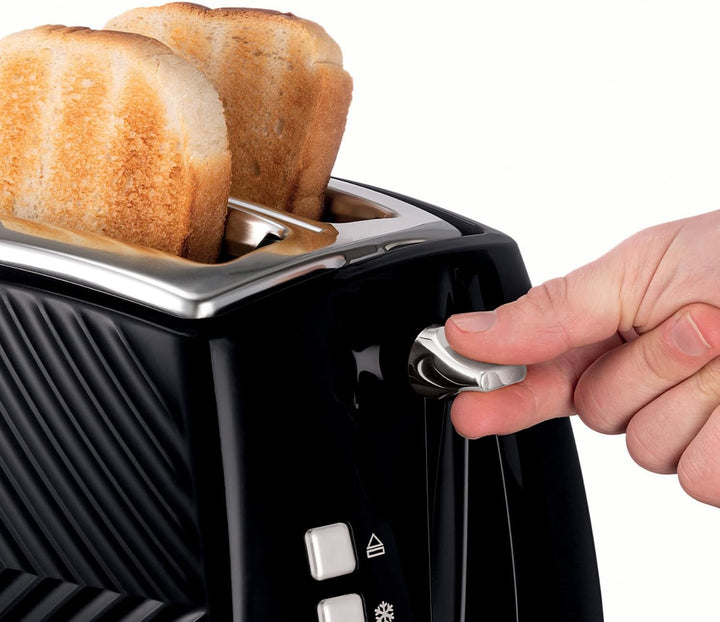 Russell Hobbs 26394 Strukturierter 2-Scheiben-Toaster im 3D-Touch-Design mit Einfrier-, Annullierung