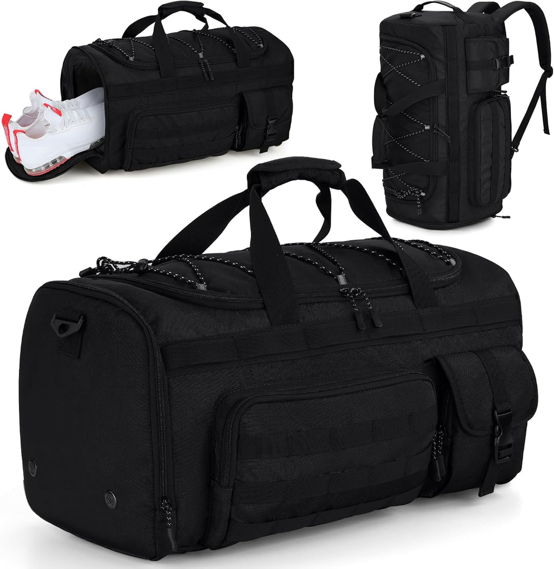 Gonex 45L Sporttasche & Reisetasche Herren, 3-in-1 Tragbar Taktische Trainingstasche mit Schuhfach –