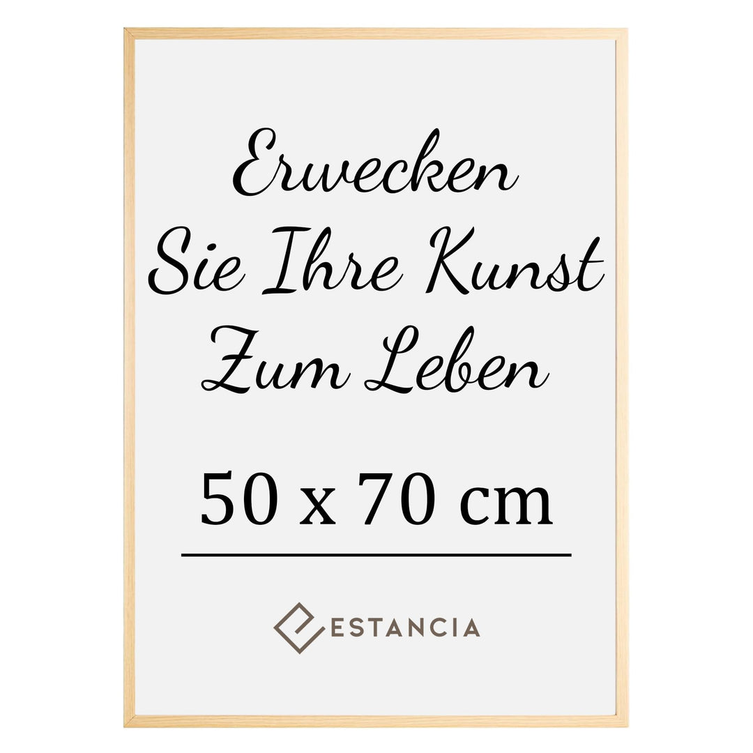 Estancia Eiche Holz Bilderrahmen 50x70 cm mit Bruchsicherem Acrylglas | Moderner Portraitrahmen Holz