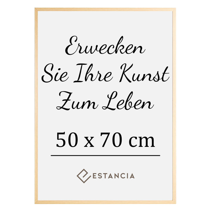 Estancia Eiche Holz Bilderrahmen 50x70 cm mit Bruchsicherem Acrylglas | Moderner Portraitrahmen Holz