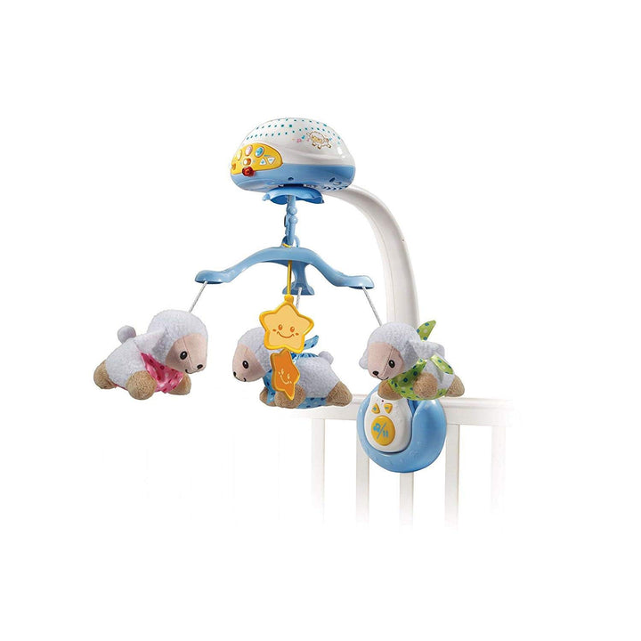 VTech Baby Schäfchen-Mobile – Buntes Mobile mit Plüsch-Schäfchen, Musik, Lichtprojektor, Zeitschaltu