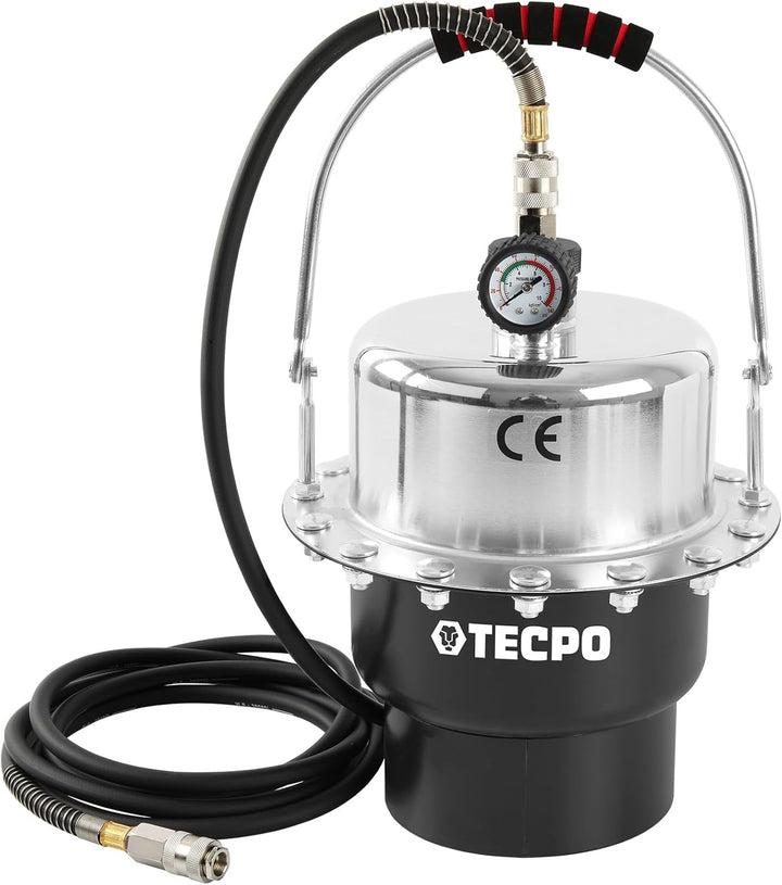 TECPO Bremsenentlüftungsgerät 5 Liter Druckluft Bremsenentlüfter + KFZ Adapter