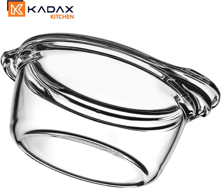 KADAX Auflaufform aus hitzebeständigem Glas, feuerfestes Gefäss, Glasbräter mit Deckel und Griffe, G