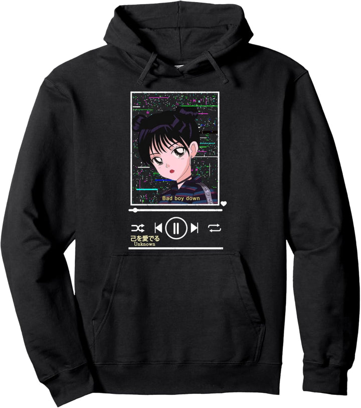 Anime Girl Japanisch Ästhetisch Anime Otaku Musik Spieler Pullover Hoodie