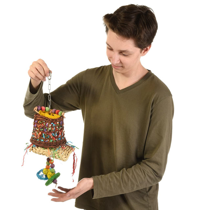 Wagner's | Color-Bell-Fun mit Edelstahl Kette, Grosssittich und Papageien Spielzeug