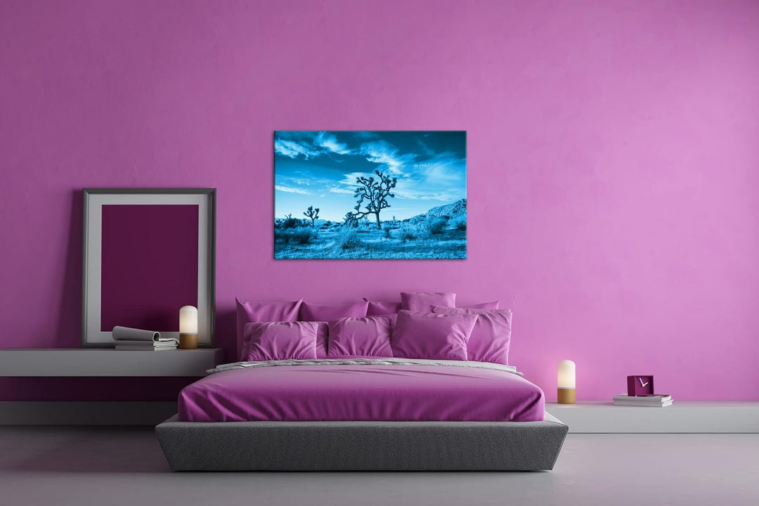 deyoli beeindrucken Wüstenlandschaft Format 80x60 Effekt: Monocrome Blau als Leinwandbild, Motiv fer