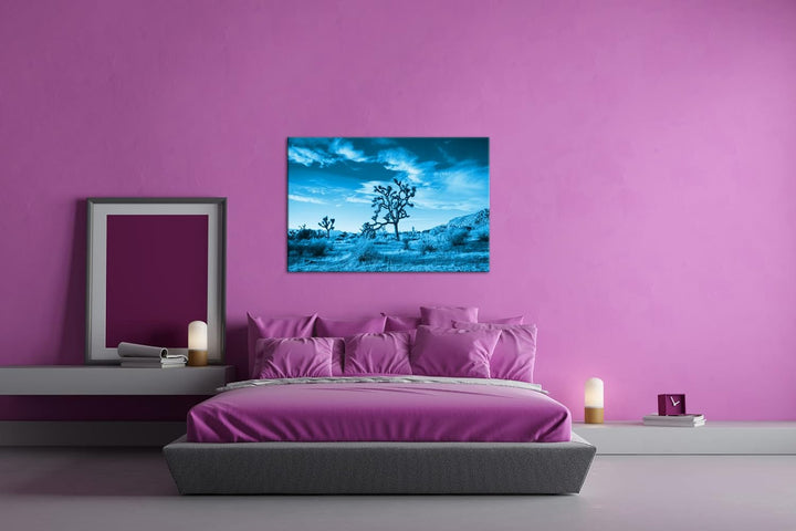 deyoli beeindrucken Wüstenlandschaft Format 80x60 Effekt: Monocrome Blau als Leinwandbild, Motiv fer